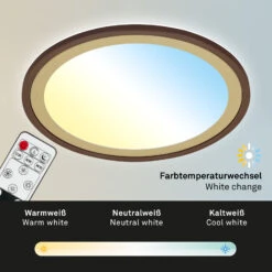 Ultraflaches CCT-LED Panel Mit LED Backlight, Ø42 Cm, LED, 22 W, 3000 Lm, Braun-gold -Briloner Store cct led panel ultraflach braun gold cct funktion b68d9ed766186d2a7448ed3f635147e4