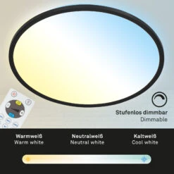 SLIM CCT LED Panel, Ø 42 Cm, 22 W, Schwarz -Briloner Store cct led panel ultraflach schwarz cct funktion f6f103224cbe3cadeec4a5ce3d5d0153