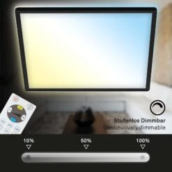 SLIM CCT LED Panel, 29,3 Cm, 18 W, Schwarz -Briloner Store cct led panel ultraflach schwarz dimmfunktion fb249bc0dceb243a9043b7031fb076a0