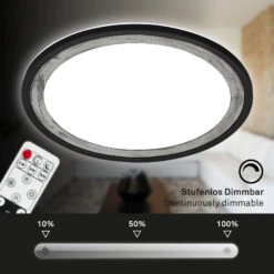 Ultraflaches CCT-LED Panel Mit LED Backlight, Ø42 Cm, LED, 22 W, 3000 Lm, Schwarz-silber -Briloner Store cct led panel ultraflach silber schwarz dimmfunktion de3f6fe988bceac1bca4718da8290a3f