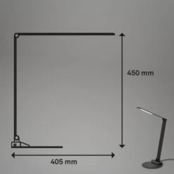 CCT-LED Schreibtischleuchte, 83 Cm, LED-Platine, 12 W, 680 Lm, Schwarz -Briloner Store cct led schreibtischleuchte schwarz masszeichnung e3041e12d971a4fcadc43781ed2d024d