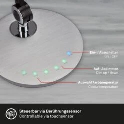 CCT LED Schreibtischleuchte, Ø 20 Cm, 9 W, Silber -Briloner Store cct led schreibtischleuchte silber 1xled funktion2 71b5f0cc24ae2adbf8bd249b77471176