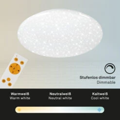 STERNENHIMMEL LED Deckenleuchte, CCT, Nachtlicht, Fernbedienung, Dimmbar -Briloner Store cct led sternenhimmel deckenleuchte funktion 27605b0d24f6699c923df871c5362683