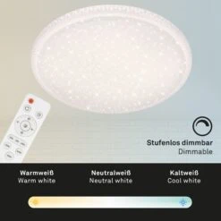 STERNENHIMMEL LED Deckenleuchte, Ø 60 Cm, 48 W, Weiß -Briloner Store cct led sternenhimmel deckenleuchte weiss led funktion a4dbe0495100fc8610ed2d97bf5bc175