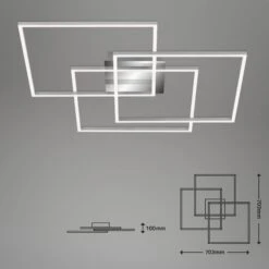 LED CCT Frame 70,3 Cm 3x16W 1700lm Chrom -Briloner Store cct led wand und deckenleuchte chrom alu led1 masszeichnung e19d606c07bc366074d18af43250f33a