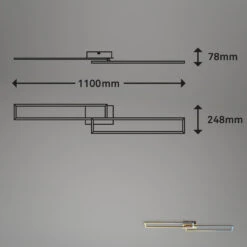 CCT LED Wand- Und Deckenleuchte, 110 Cm, LED-Platine, 40 W, 4400 Lm, Gold-braun -Briloner Store cct led wand und deckenleuchte gold braun masszeichnung d47bade244cd77d46e86de4cf8cf31aa