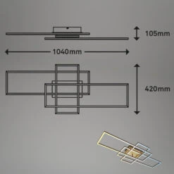 CCT LED Wand- Und Deckenleuchte, 110 Cm, LED-Platine, 51 W, 4400 Lm, Gold-braun -Briloner Store cct led wand und deckenleuchte masszeichnung 937cba447cd5733dee4da78361e4f4fb