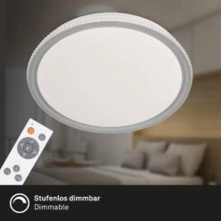 CCT RGB LED Deckenleuchte, Ø 50 Cm, 40 W, Grau -Briloner Store cct rgb led deckenleuchte grau stufenlos dimmbar 93375a3fb16a91711a923e90d16d5048