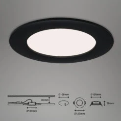 3er Set LED Einbauleuchte, Ø 12 Cm, 7 W, 600 Lm, Schwarz -Briloner Store cf8b058eda7b957c08a17ee5c53e7989