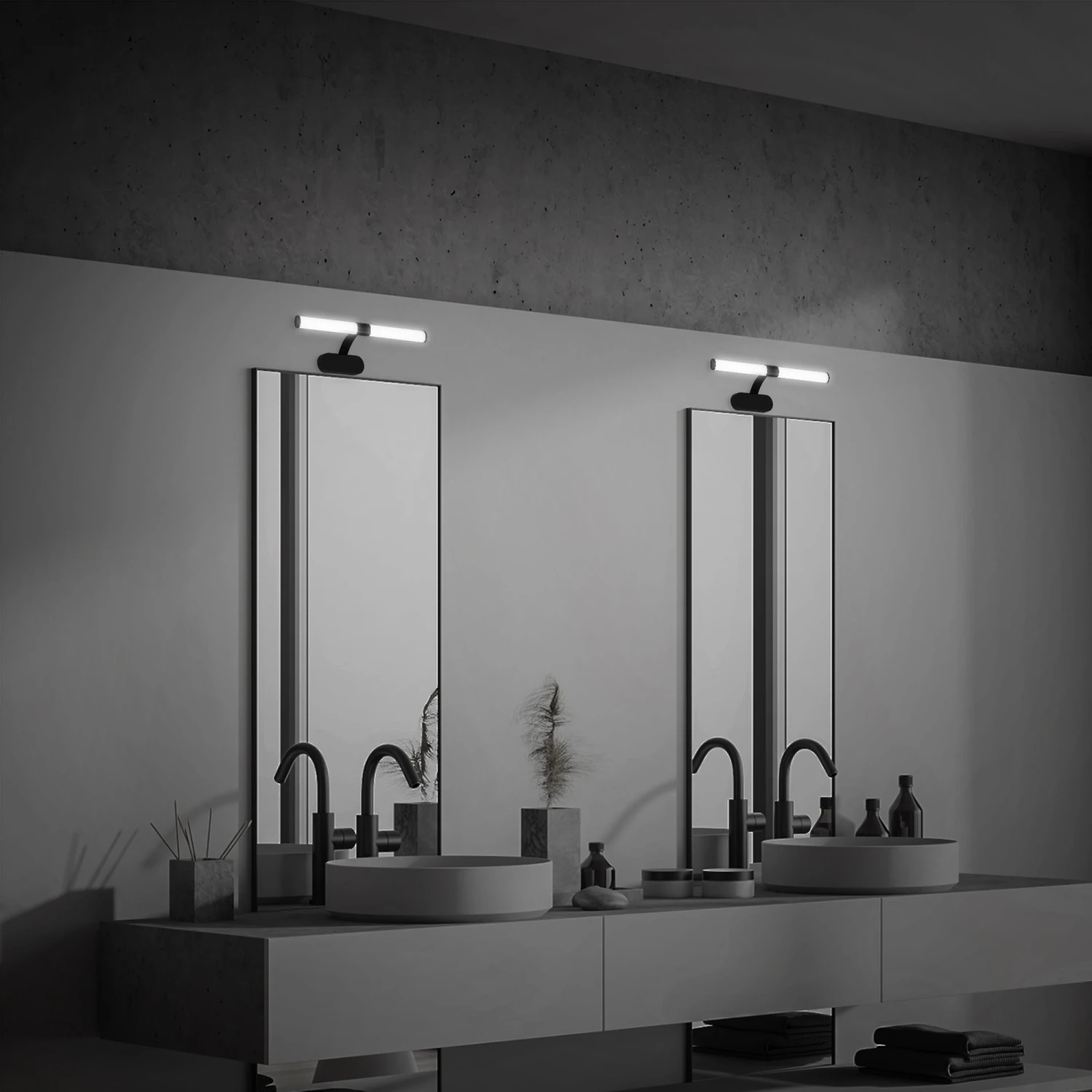 LED Spiegelleuchte 40 Cm 6 Watt 720lm Schwarz 5 LED Spiegelleuchte 40 Cm 6 Watt 720lm Schwarz – Bild 5