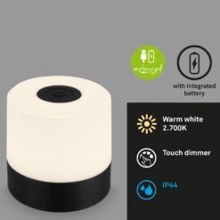 LED Akku-Tischleuchte, 7 Cm, 2W, 150lm, Schwarz 11 LED Akku-Tischleuchte, 7 Cm, 2W, 150lm, Schwarz -Briloner Store d3f5de57ff76cd072d70fde82d6954ef