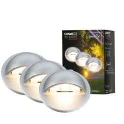 CONNECT TO SHINE Erweiterungsset Teak Mit 3er Set LED Bodeneinbaustrahler, IP65