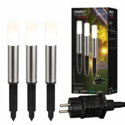 CONNECT TO SHINE Starterset Junca Mit 3er Set LED Wegeleuchten, IP44