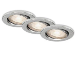 Briloner Store 33 3er LED Einbauleuchte, Ø 8,6 Cm, 5 W, Alu