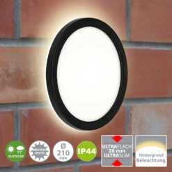 LED Außenleuchte Ø 21 Cm 8W 1200lm Schwarz -Briloner Store d91227b0df55d08283c561d331dc1925