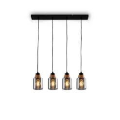 Pendelleuchte, 120 Cm, 4x E27, Max. 10W, Smoke
