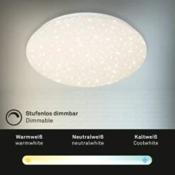 STERNENHIMMEL LED Deckenleuchte, Ø 28 Cm, 15 W, Weiß -Briloner Store dc43ae7d80848630cf45c4c3690a5972