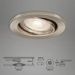 5er Set LED Einbauleuchte, Ø 8,6 Cm, 3,5 W, Nickel -Briloner Store dd07bb3d7b61b7819fd39d6949fc833e