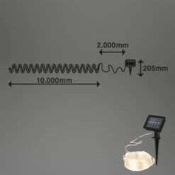 LED Streifen, 1000 Cm, Solar, 3000K, Transparent -Briloner Store de5a00e132c733df8cd3dcadcb012452