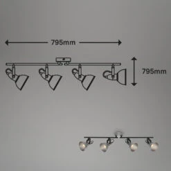 Spotleuchte 79,5 Cm 4x Exkl E14 Max 40W Antik Silber -Briloner Store deckenleuchte antik silber 4xe14 exkl masszeichnung 513058ef56c4335727be33b0d5fcf209