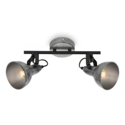 Spotleuchte Ø 10 Cm 2x Exkl E14 Max 40W Antik Silber