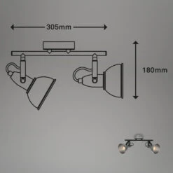Spotleuchte Ø 10 Cm 2x Exkl E14 Max 40W Antik Silber -Briloner Store deckenleuchte antik silber e14 exkl masszeichnung e03fc4a0acc2b3bba7e977f47d8d39f0