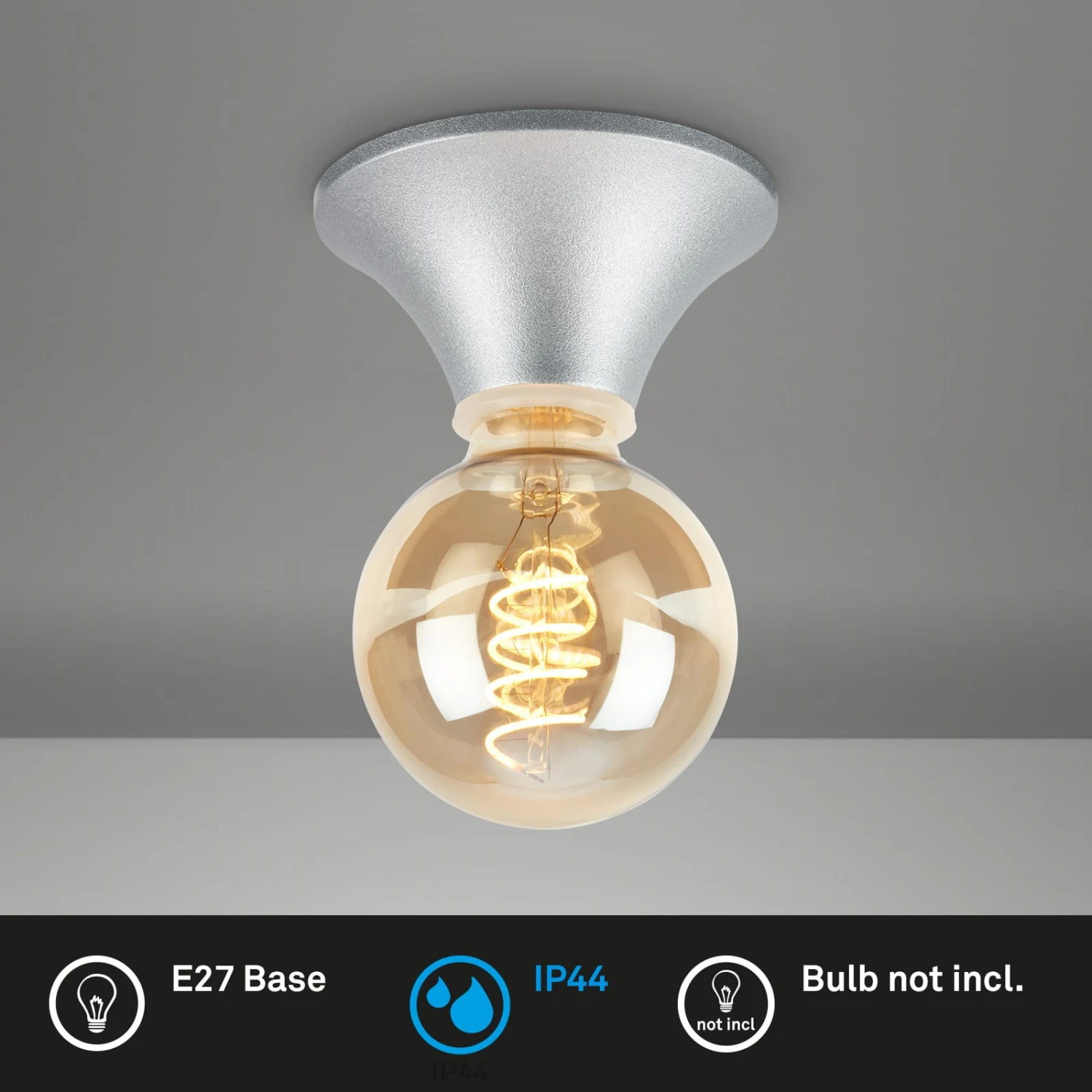 Deckenleuchte 6 Cm 1x Exkl. E27 Max. 10 Watt Chrom 2 Deckenleuchte 6 Cm 1x Exkl. E27 Max. 10 Watt Chrom – Bild 2