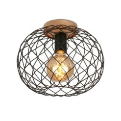 Deckenleuchte Ø 30 Cm 1x Exkl E27 40W Schwarz