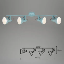 Briloner Soft Deckenstrahler, Schwenkbar, 4-flammig, Retro, Mint-Weiß -Briloner Store deckenleuchte mint weiss 4xe14 exkl masszeichnung 247f69be15409924be9a2c0fafa450e9