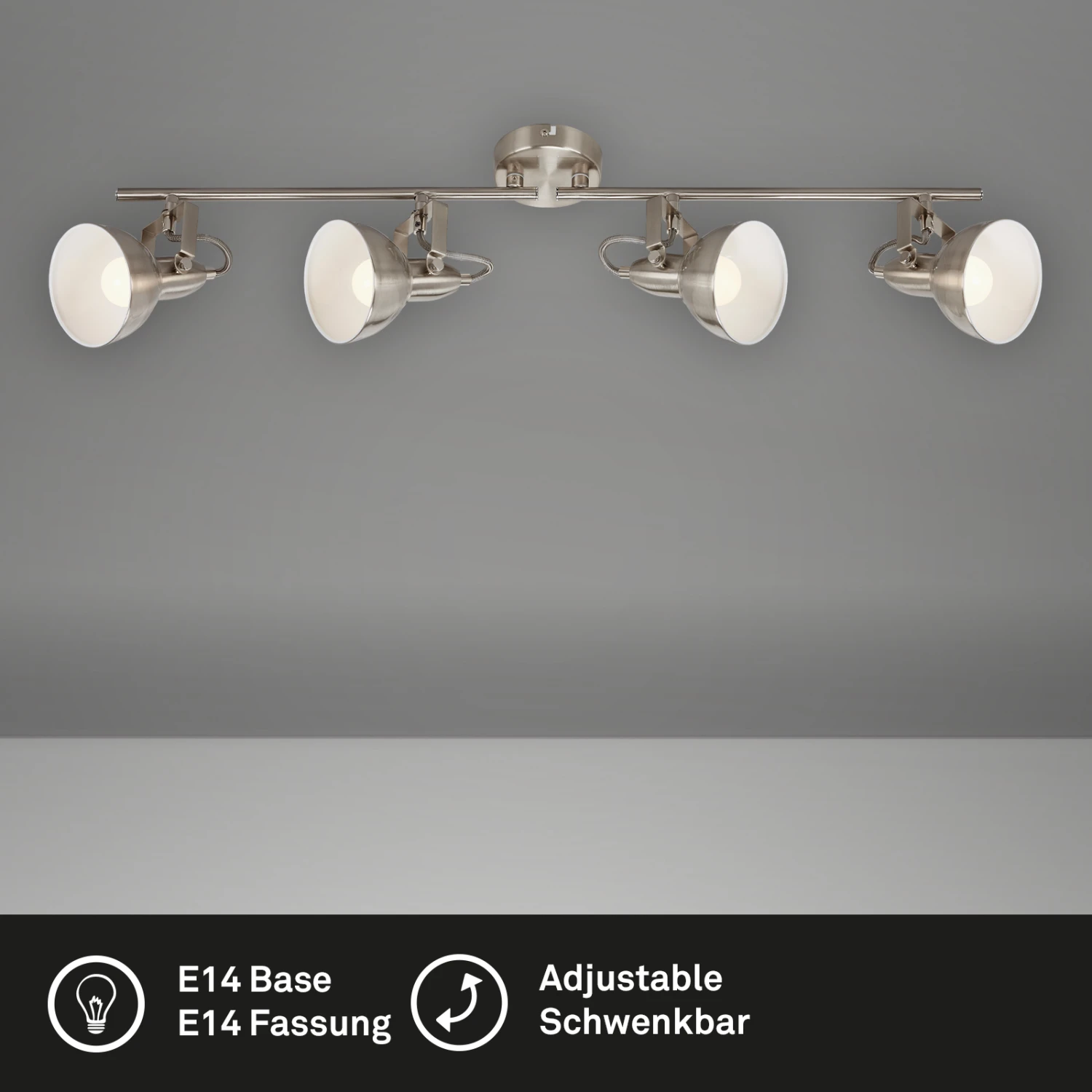 Briloner Soft Deckenstrahler, Schwenkbar, 4-flammig, Satin-Weiß 4 Briloner Soft Deckenstrahler, Schwenkbar, 4-flammig, Satin-Weiß – Bild 4