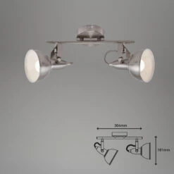 Briloner Soft Deckenstrahler, Schwenkbar, 2-flammig, E14 Fassung, Satin-Weiß -Briloner Store deckenleuchte satin weiss e14 exkl masszeichnung cbe5b7045fb83f2f5f8154f93daf2dec