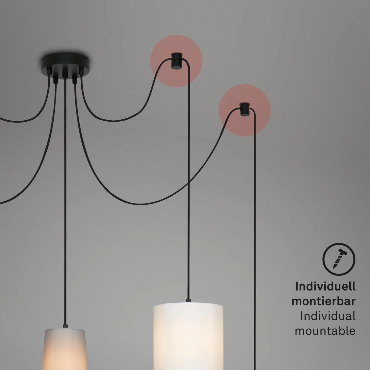 Deckenleuchte, Ø 100 Cm, Max. 25 W, Schwarz 6 Deckenleuchte, Ø 100 Cm, Max. 25 W, Schwarz – Bild 6