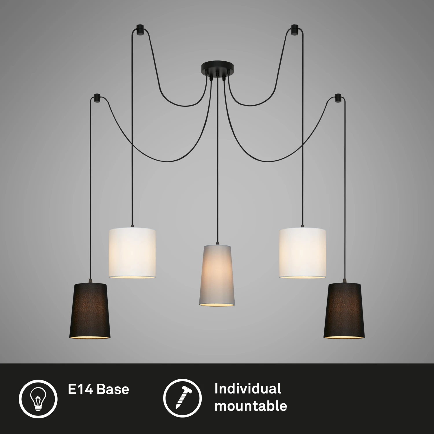 Deckenleuchte, Ø 100 Cm, Max. 25 W, Schwarz 2 Deckenleuchte, Ø 100 Cm, Max. 25 W, Schwarz – Bild 2