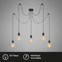 Deckenleuchte, Ø 100 Cm, Max. 60 W, Schwarz 11 Deckenleuchte, Ø 100 Cm, Max. 60 W, Schwarz -Briloner Store deckenleuchte schwarz 5xe27 exkl max 6 freisteller2 b006197872409d9ab06dc4a6b6e2c259