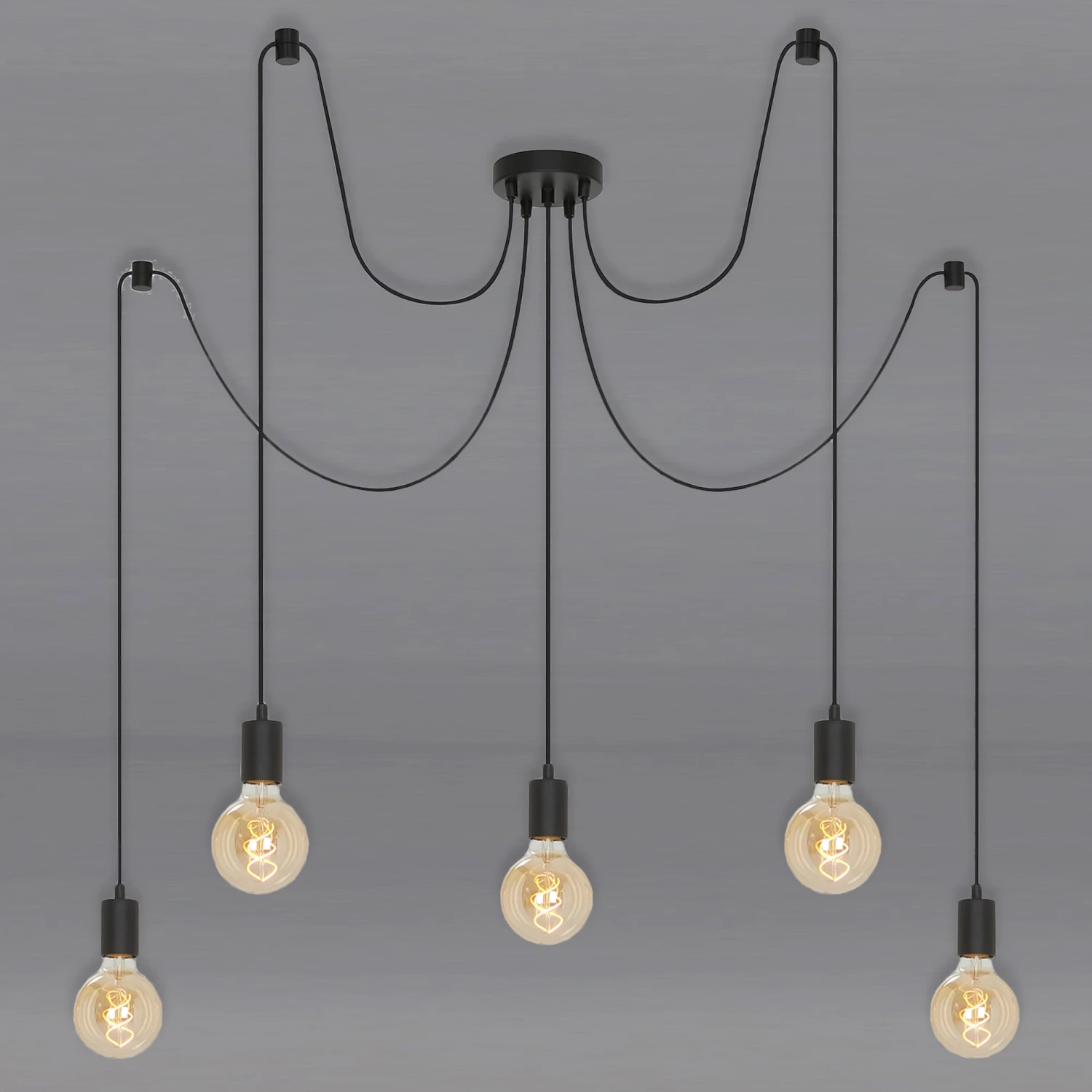 Deckenleuchte, Ø 100 Cm, Max. 60 W, Schwarz 2 Deckenleuchte, Ø 100 Cm, Max. 60 W, Schwarz – Bild 2