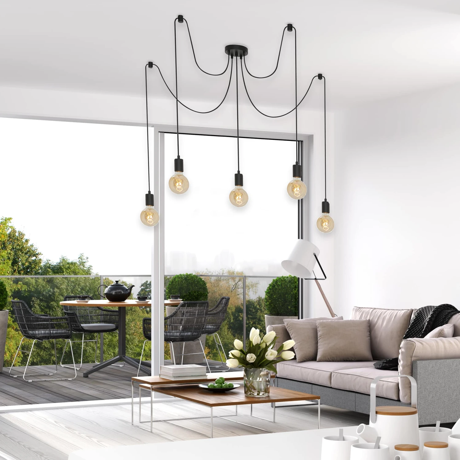 Deckenleuchte, Ø 100 Cm, Max. 60 W, Schwarz 4 Deckenleuchte, Ø 100 Cm, Max. 60 W, Schwarz – Bild 4