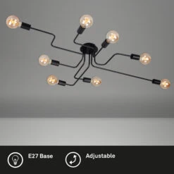 Briloner Kuglo Deckenspot, Retro, 6-flammig, E27 Fassung, Schwarz -Briloner Store deckenleuchte schwarz 8xe27 exkl titelbild bb1a9e1034a8469751408d5ff4bf3cc2