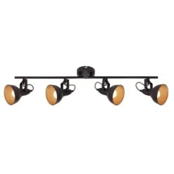 Briloner Soft Deckenstrahler, Schwenkbar, 4-flammig, Schwarz-Gold