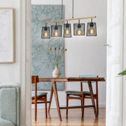 Pendelleuchte, 96 Cm, Max. 60 W, Schwarz-Holz -Briloner Store deckenleuchte schwarz holz 5xe27 milieu2 856c17dd43b3aa445f078138ab851009