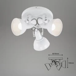 Briloner Soft Deckenstrahler, Schwenkbar, 3-flammig, E14 Fassung, Weiß 8 Briloner Soft Deckenstrahler, Schwenkbar, 3-flammig, E14 Fassung, Weiß -Briloner Store deckenleuchte weiss e14 exkl masszeichnung 1099e64c43733940201854210f40bf95