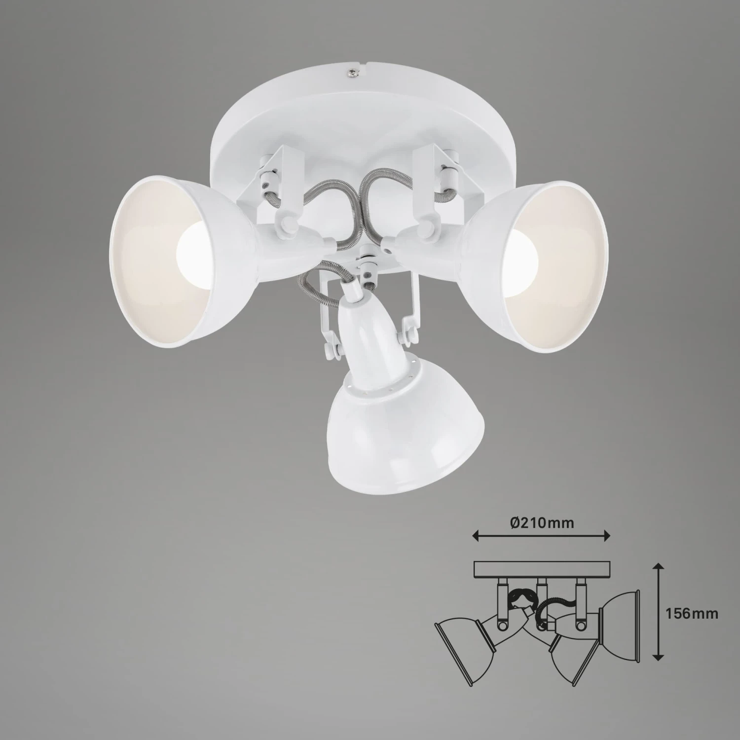 Briloner Soft Deckenstrahler, Schwenkbar, 3-flammig, E14 Fassung, Weiß 4 Briloner Soft Deckenstrahler, Schwenkbar, 3-flammig, E14 Fassung, Weiß – Bild 4
