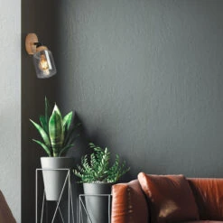 Briloner Hema Wandleuchte, Rauchglas, Schwenkbar, 1-flammig, Holzbasis 11 Briloner Hema Wandleuchte, Rauchglas, Schwenkbar, 1-flammig, Holzbasis -Briloner Store deea8ddc5cd72d5facc913d84b87259d