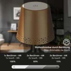 Briloner Flaska Flaschenlampe LED, Touchdimmer, Akku, Goldfarbig -Briloner Store dff66b013c5ad80c0017291d230bd1bd