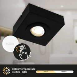 CTS Deckenleuchte, 12 Cm, 4W, 460lm, Schwarz -Briloner Store e7260455b982d506c02a0588812d2b6e
