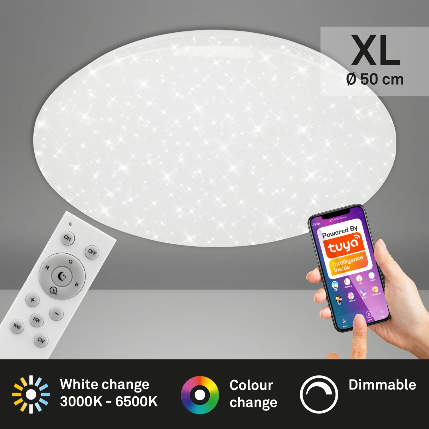 SMART LED Deckenleuchte, 50 Cm, 42 W, Weiß 6 SMART LED Deckenleuchte, 50 Cm, 42 W, Weiß – Bild 6