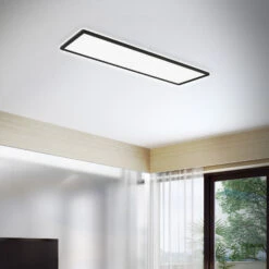 Briloner Slim LED Deckenleuchte, Backlight, Flach, Eckig, 58x20cm, Schwarz -Briloner Store ef6568742db7ec815dc5d63a8d77cec8