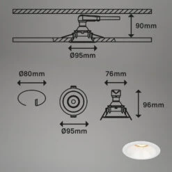 Einbauleuchten-Set, Ø9,5 Cm, 3x GU10, Weiß -Briloner Store einbauleuchten set weiss masszeichnung ac191bc925e7189a2b95fd672e624c87