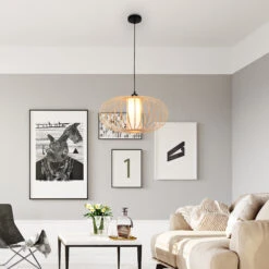 Pendelleuchte, 120 Cm, 1x E27, Max. 10W, Holzfarben -Briloner Store f05adf354284be706dc1ccdcffd3ec29