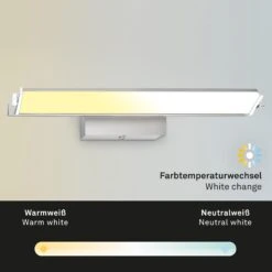 LED Wandleuchte, Mit CCT LED Panel, Dimmbar 52,5 Cm, 15 W, Matt-nickel-chrom -Briloner Store f509dcb010aae4006d37f55188cea06f