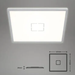 Slim LED Panel, 42 Cm, 3000 LUMEN, 22 WATT, Silber -Briloner Store f70f65cacea6695927adc940004d37e3